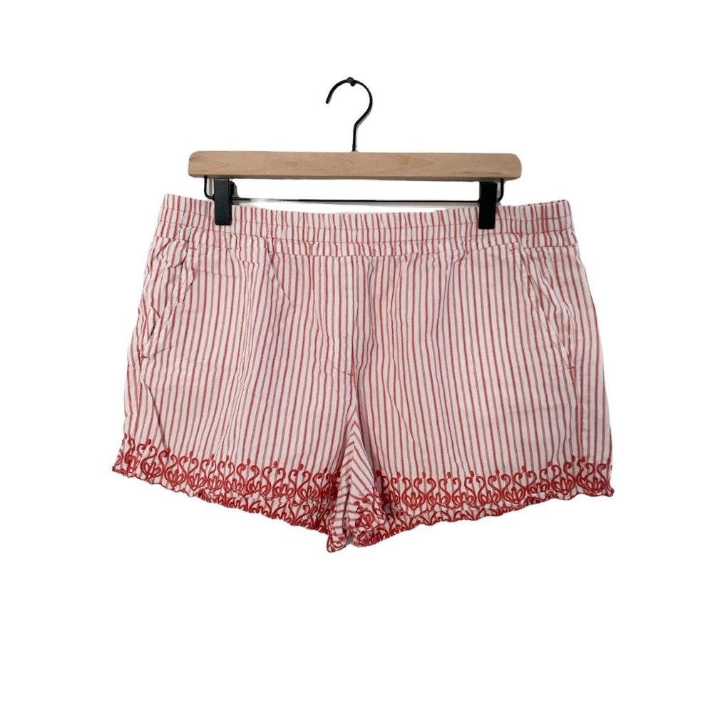LOFT Red + White Shorts